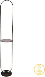 Pakoworld Reflect Μοντέρνο LED Φωτιστικό Δαπέδου Υ165xΜ26εκ. με Θερμό Λευκό Φως σε Μαύρο Χρώμα