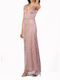 Bellino Maxi Φόρεμα για Γάμο / Βάπτιση Εξώπλατο με Τούλι Ροζ