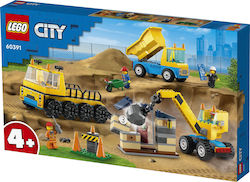 Lego -Stadt Construction Trucks and Wrecking Ball Crane für 4+ Jahre