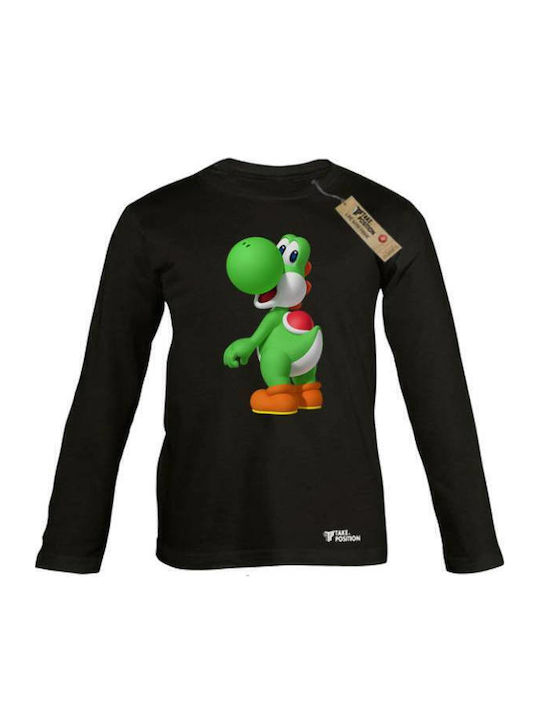 Παιδική Μπλούζα Μακρυμάνικη Μαύρη Yoshi