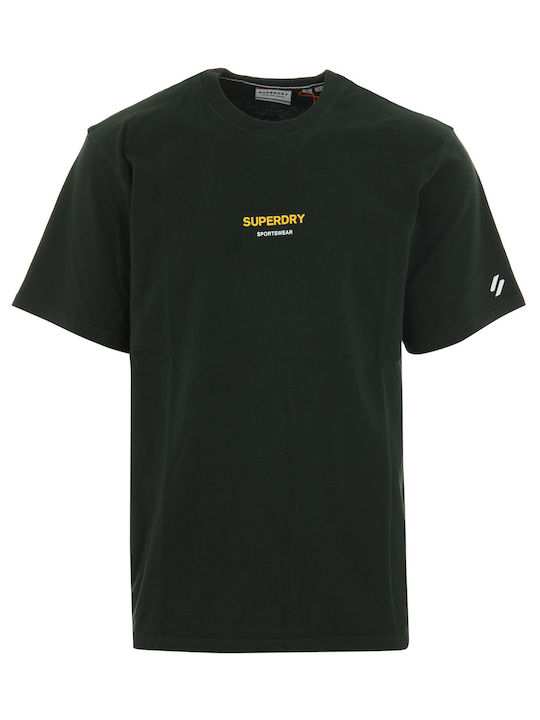 Superdry Bărbați T-shirt Sportiv cu Mânecă Scurtă Verde