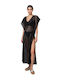 Milena by Paris Women's Maxi Caftan Beachwear Black
