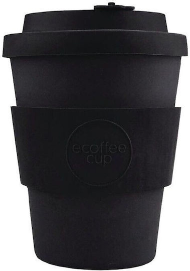 Ecoffee Cup Κούπα Πλαστική με Καπάκι Μαύρη 350ml