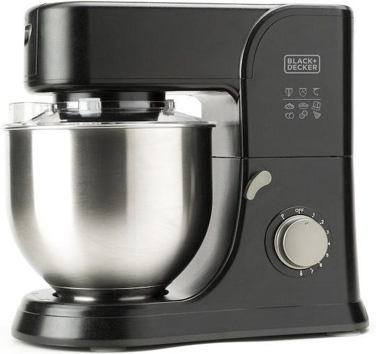 Black & Decker Stand Mixer 1000W with Stainless Mixing Bowl 5.2lt