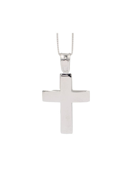 Q-Jewellery Men's White Gold Cross 14K