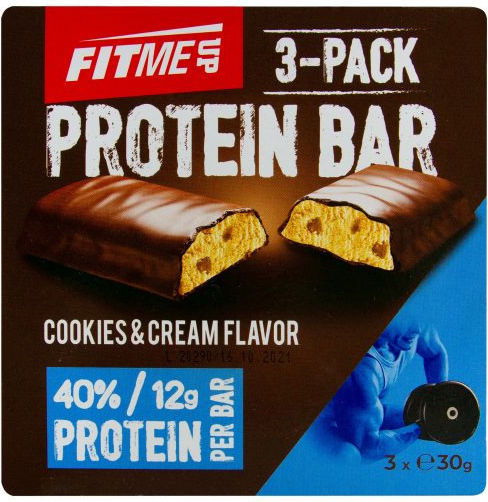 Korona-M FitMeUp Protein Bars with 40% Protein & Flavor Cookies & Cream 3x90gr