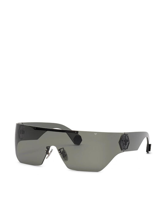 Philipp Plein Women's Sunglasses with Gray Acetate Frame and Gray Lenses SPP029M 0568