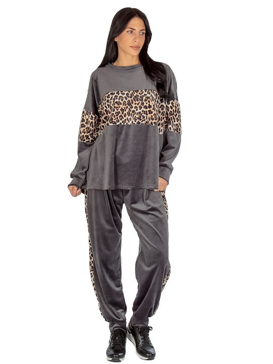 Jogginganzug Samt Gray