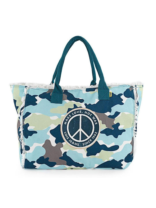 Lois Stoff Strandtasche Light Blue