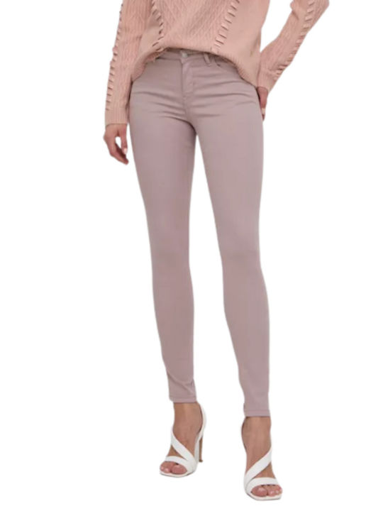Guess Women's Cotton Trousers in Skinny Fit Pink