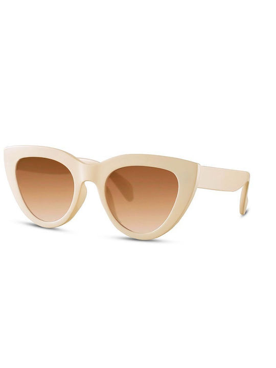Solo-Solis Sonnenbrillen mit Beige Rahmen und Braun Verlaufsfarbe Linse NDL6418