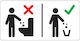 Next Sign Sticker PVC "Prohibition of Throwing Paper Into the Toilet " 20x10cm 10pcs