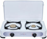 Calfer Gas Liquid Gas Countertop Double Burner White