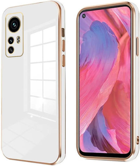 Bodycell Gold Plated Umschlag Rückseite Silikon Weiß (Xiaomi 12 / 12X)