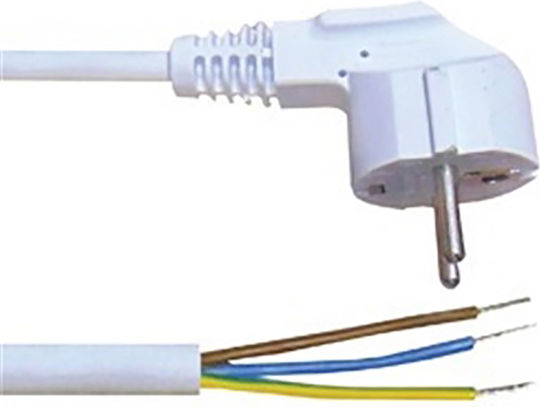 Καλώδιο Ρεύματος με Διατομή 3x1.5mm² σε Λευκό Χρώμα 1.8m