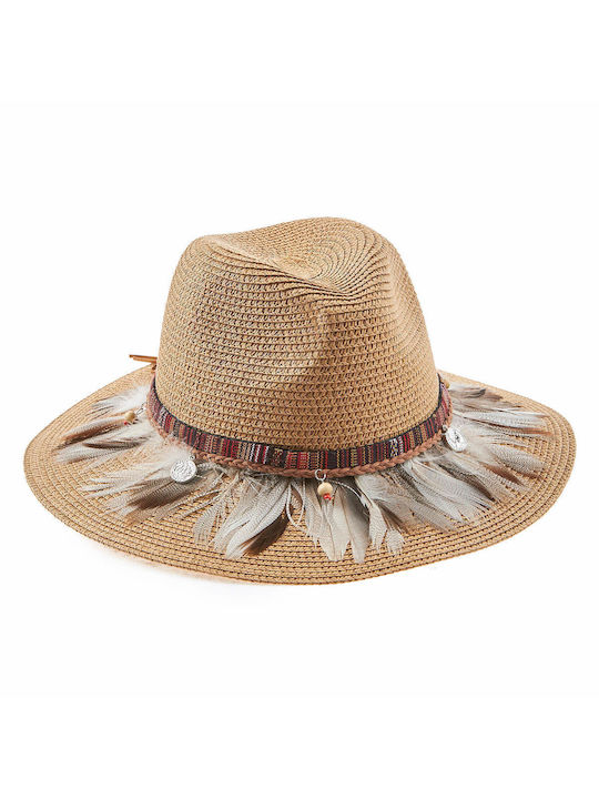 Verde Wicker Women's Fedora Hat Beige