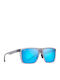 Maui Jim Honokalani Men's Sunglasses with Gray Plastic Frame and Light Blue Polarized Mirror Lens B455-14