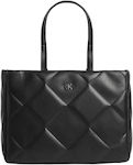 Calvin Klein Re-lock Quilt Geantă de damă Tote De mână Neagră K60K610761-BAX
