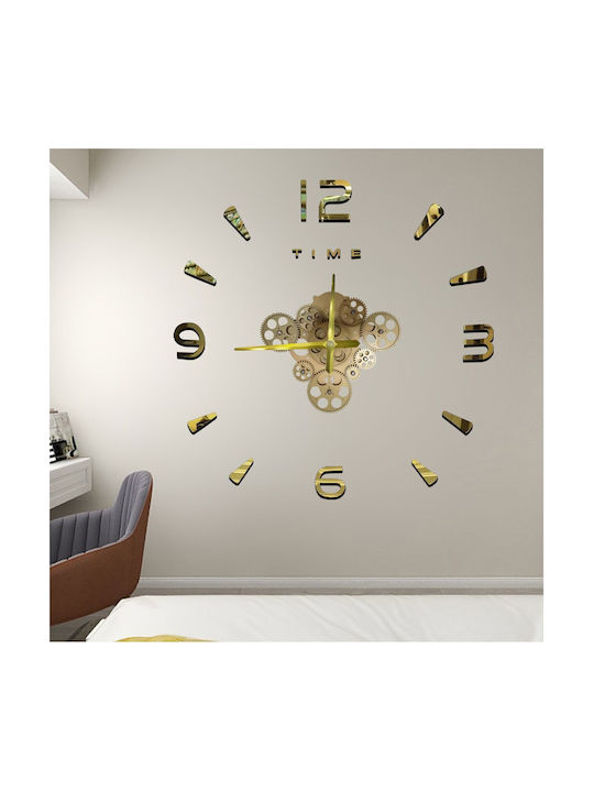 Factory 3D Wanduhr Aufkleber Kunststoff Gold