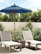 Runder Holz-Garten- und Terrassen-Sonnenschirm Blau F1.96xH2.31m