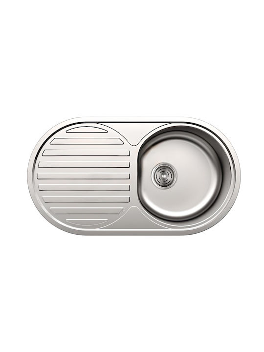 Inter Ceramic Ένθετος Νεροχύτης Inox Μ79xΠ44cm Ασημί