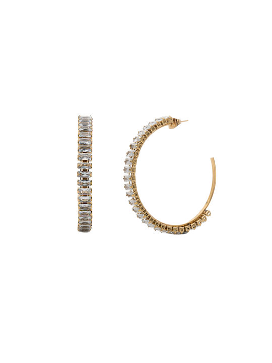 Baguette Gold Plated Stainless Steel Hoops