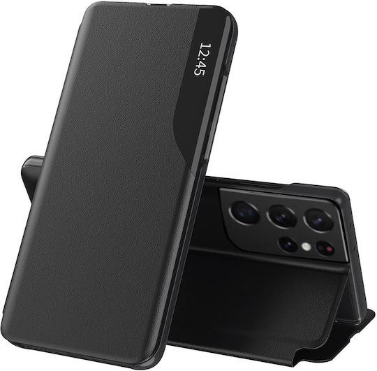 Techsuit eFold Buchen Sie Synthetisches Leder Schwarz (Galaxy S21 Ultra 5G)