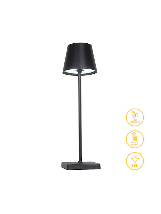 Pakketo Table Lamp LED with Black Shade and Base