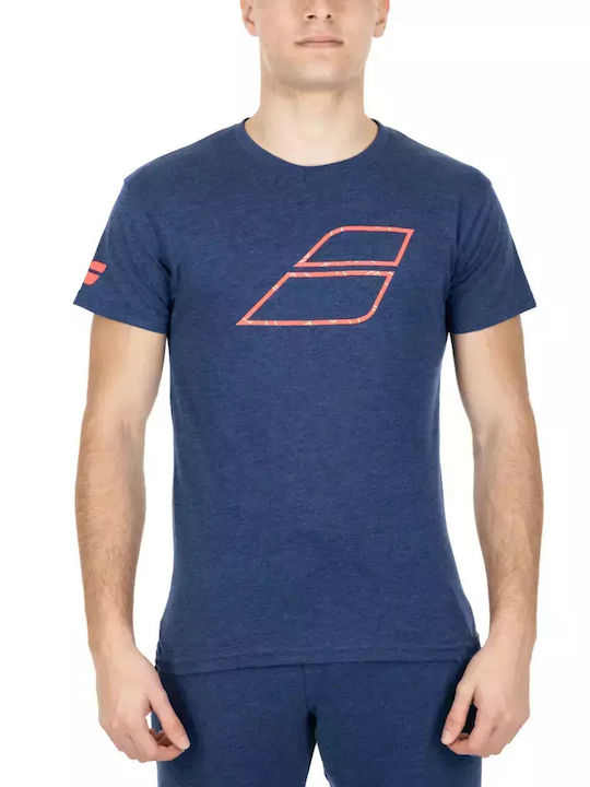 Babolat Exercise Big Flag Herren Sport T-Shirt Kurzarm Marineblau