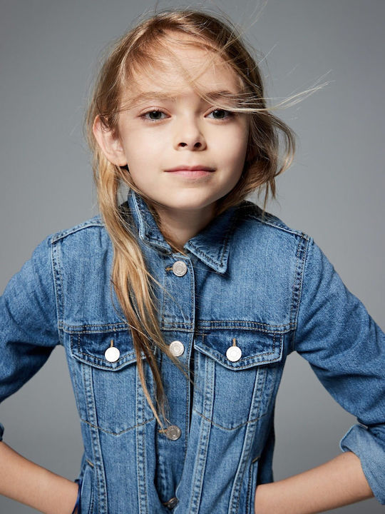 Kinder Jeansjacke Kurz Blau Icon