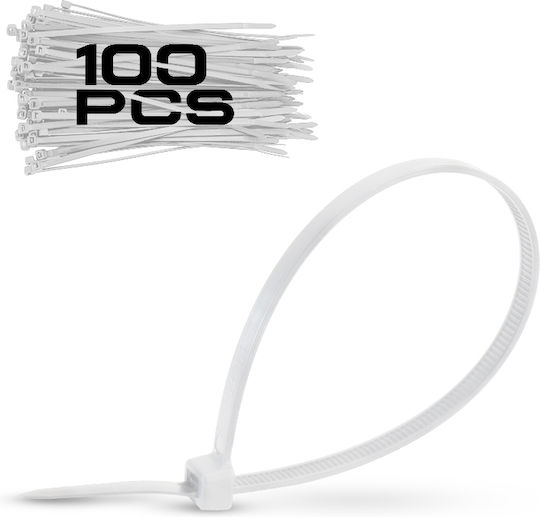 Bormann Δεματικά Καλωδίων Πλαστικά 300mmx3.6mm σε Λευκό χρώμα (100τμχ) (050407)