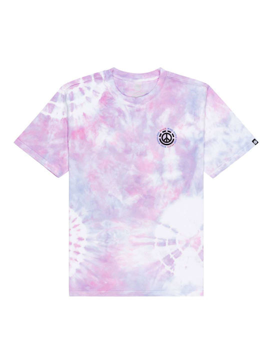 Element KETCH T-SHIRT Bărbați - Bumbac organic - regular fit - TIE DYE PURP Multi