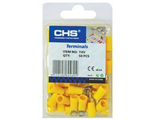 CHS Insulated Ring Terminal Yellow 50pcs 01.036.0469