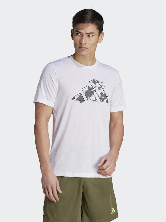 Adidas Train Essentials Seasonal Ανδρικό Αθλητικό T-shirt Κοντομάνικο Λευκό