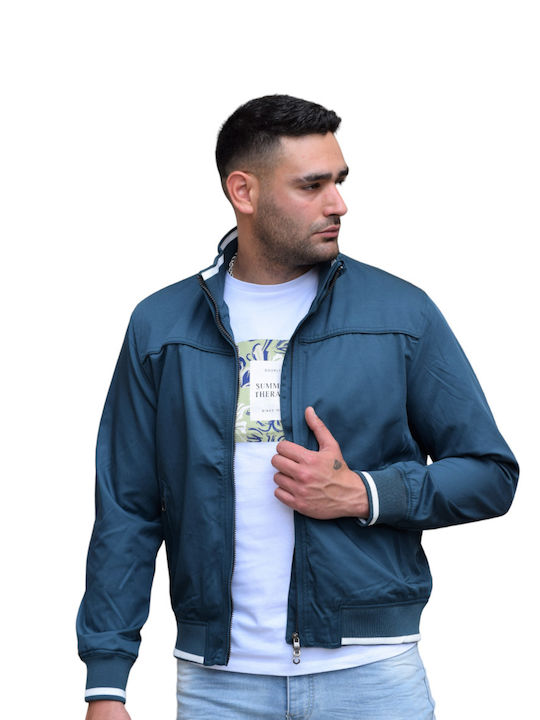 Men's jacket,Greek company,regular fit,teal color (code DEM96)