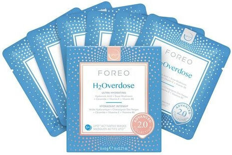 Foreo UFO H2overdose 2.0 Μάσκα Ομορφιάς Προσώπου για Ενυδάτωση 6 τμχ x 6gr