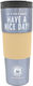 Factory Glass Thermos Stainless Steel 600ml Blue with Mouthpiece