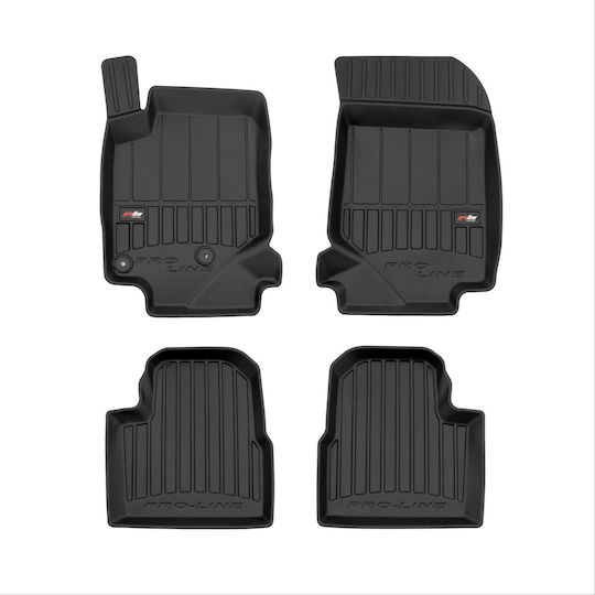Frogum Set of Front and Rear Mats 4pcs Tray Type for Peugeot 2008 Citroen C4 2008 Black