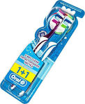 Oral-B Complete 5 Way Clean 40 1+1 Manual Toothbrush Medium Fuchsia - Blue 2pcs