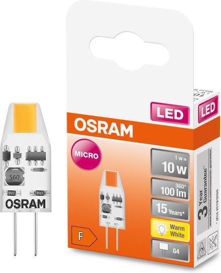 Ledvance Λάμπα LED 10W για Ντουί G4 Θερμό Λευκό 100lm