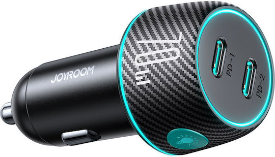 Joyroom JR-CCN02 Φορτιστής Αυτοκινήτου 70W 3A Μαύρο Χρώμα