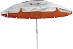 Maui & Sons Strandsonnenschirm Durchmesser 2.2m mit UV Schutz und Belüftung Orange