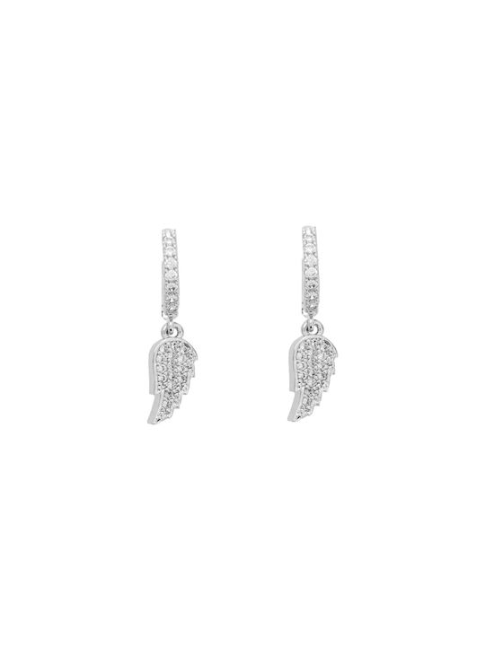 Wing Earrings Ασημί Από Ορείχαλκο