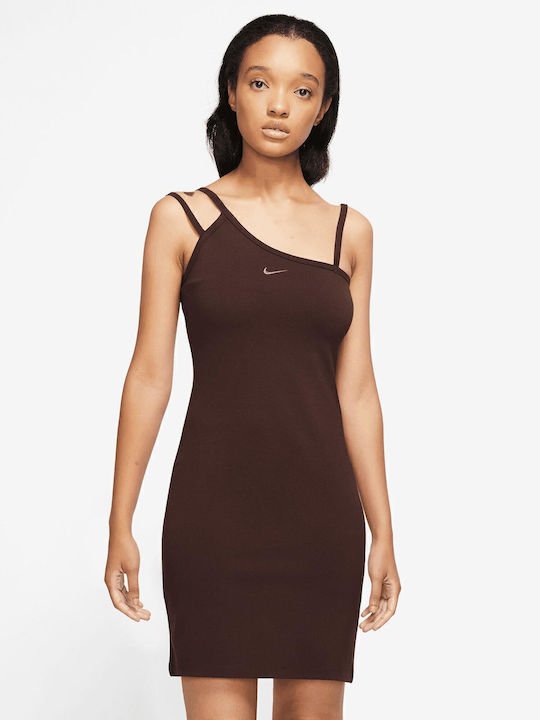 Sportswear Summer Mini Dress Brown