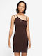 Sportswear Summer Mini Dress Brown