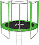 Bebe Stars Trampolin Kinder Durchmesser 244cm mit Netz & Leiter Grün