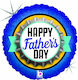 Μπαλόνι Στρογγυλό Γιορτής Πατέρα Foil Μπλε Happy Father's Day Bottle Cap 45εκ.