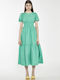 Rochie De Vară Pentru Femei Midi Cu Volane Verde