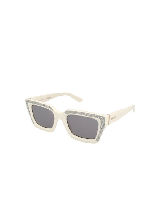 Jimmy Choo Megs S Silver Sonnenbrillen mit Beige Rahmen und Gray Linse Megs/S SZJ/2K