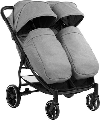 Kikka Boo Happy 2 Doppelter Kinderwagen Geeignet für Neugeborene Light Grey 11.5kg